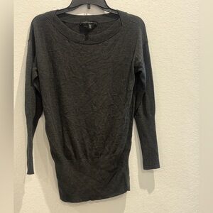 White House Black Market Dark Gray Long Sleeve Top